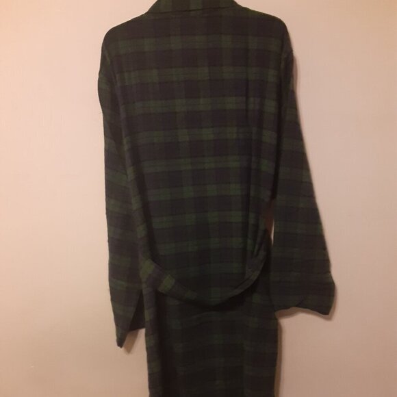 Club Room (L/XL) Men's Green & Blue Long Sleeve Robe with Tie @ Waist. - Picture 6 of 6